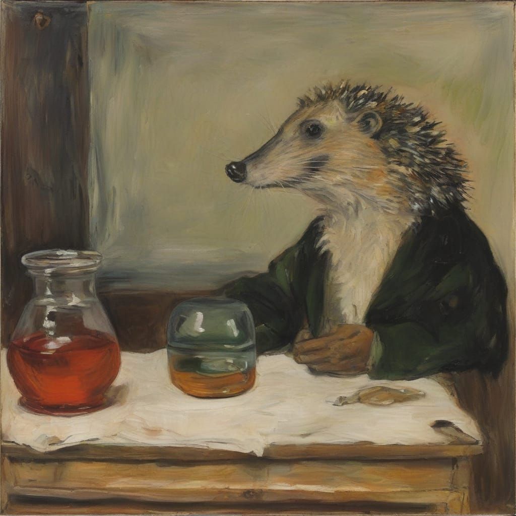 Mysterious Hedgehog Before Nuclear Apocalypse in Dark Surrea...