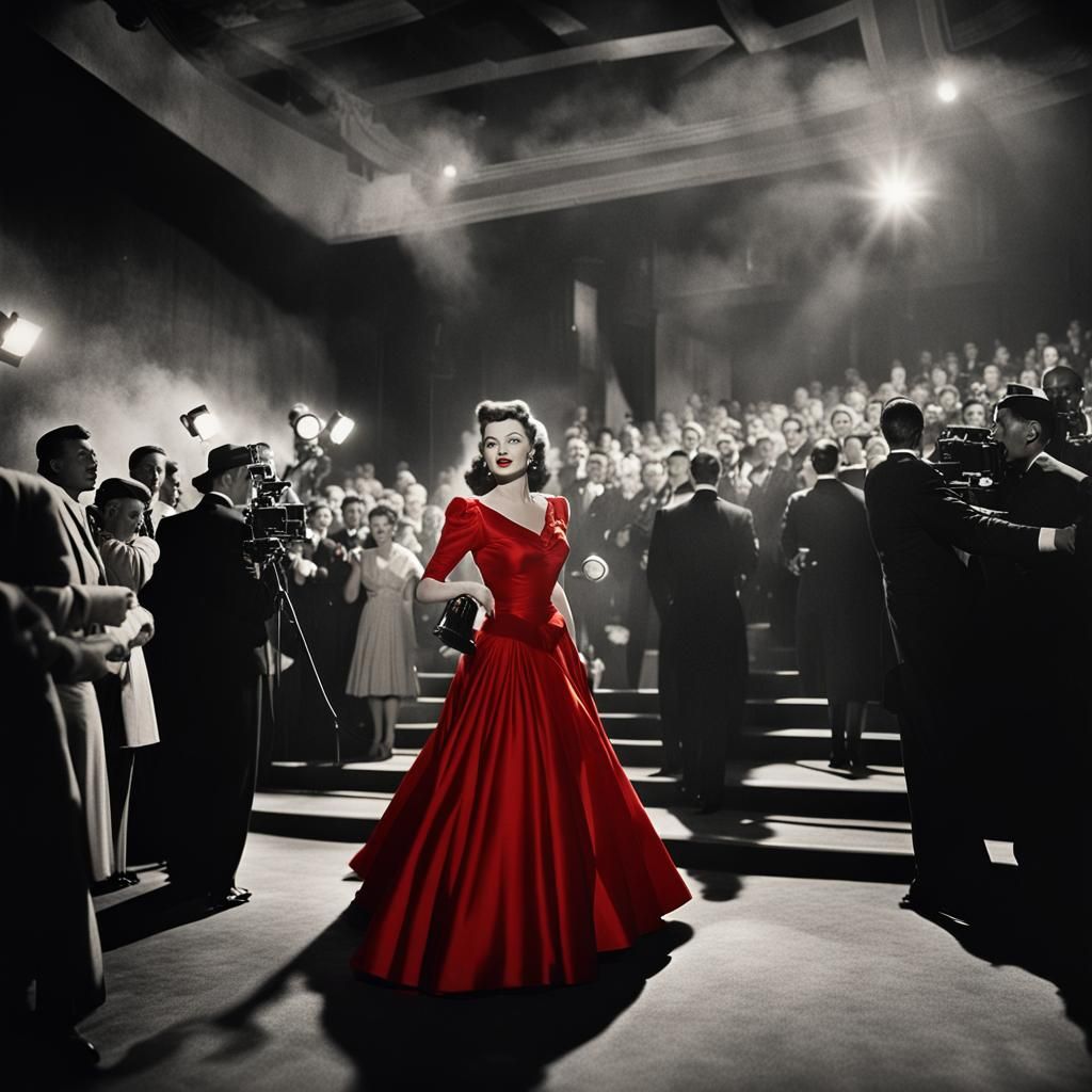Glamorous Starlet Arrives: 1940s Film Noir Scene