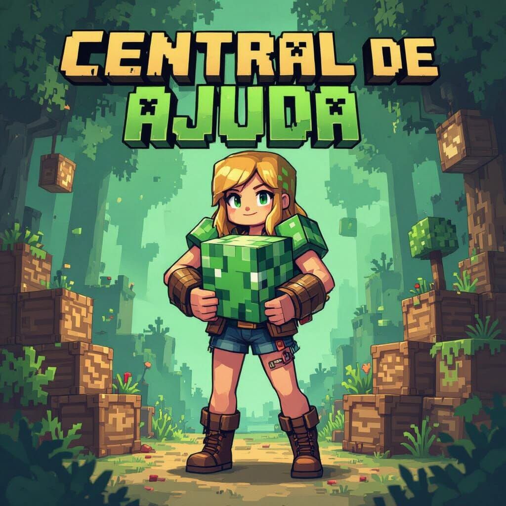 Minecraft Woman in Pixel Art Style