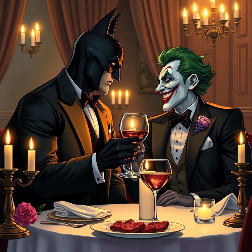 Batman and the Joker Share a Romantic Dinner in a Moody, Ups...