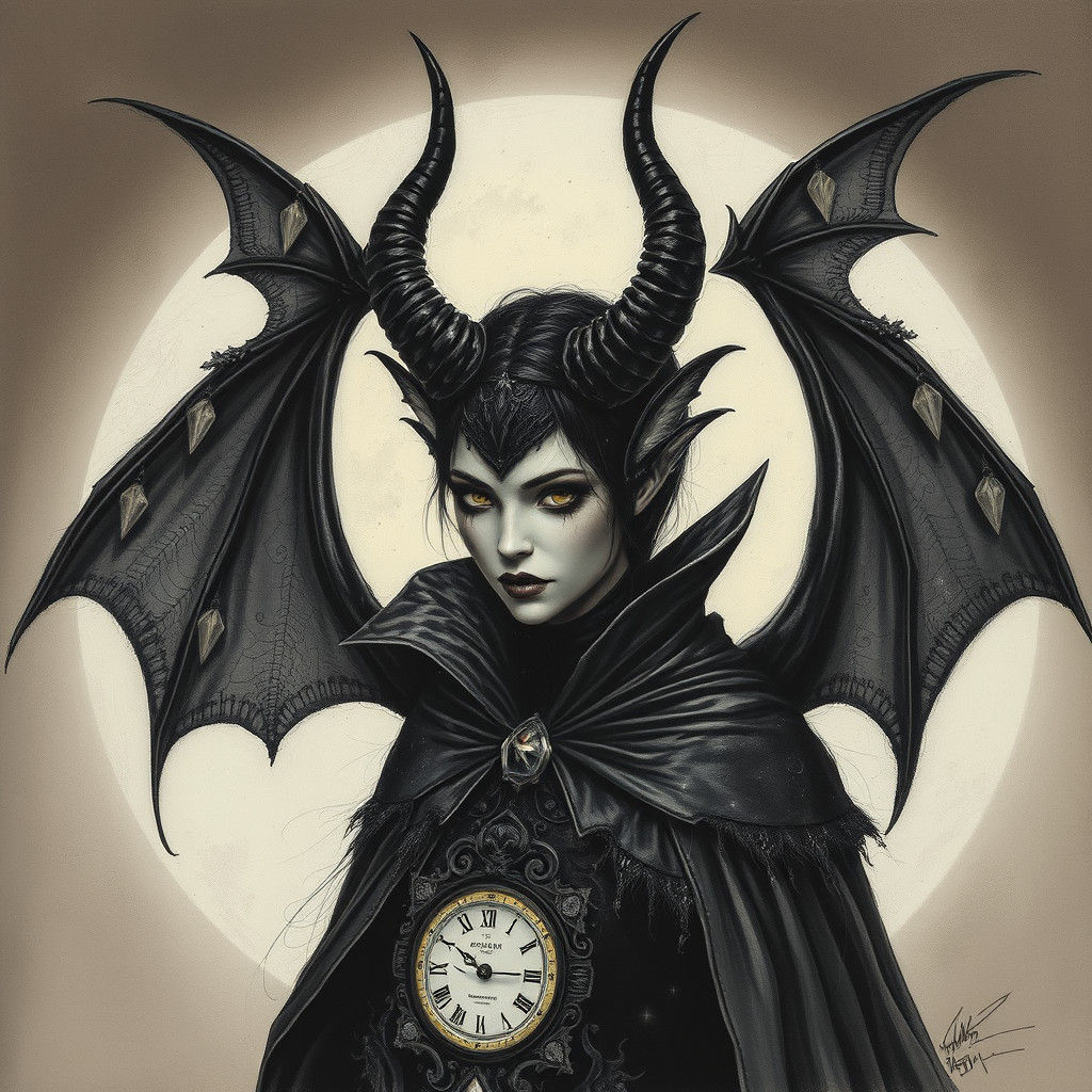 Dark Fae Queen with Bioluminescent Cape