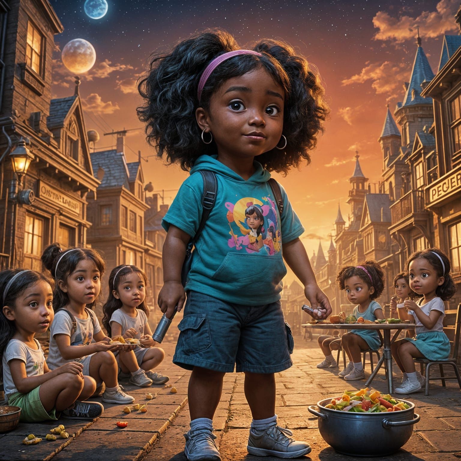 Fat Little Black Girl Dines with Disney Princesses in Vibran...