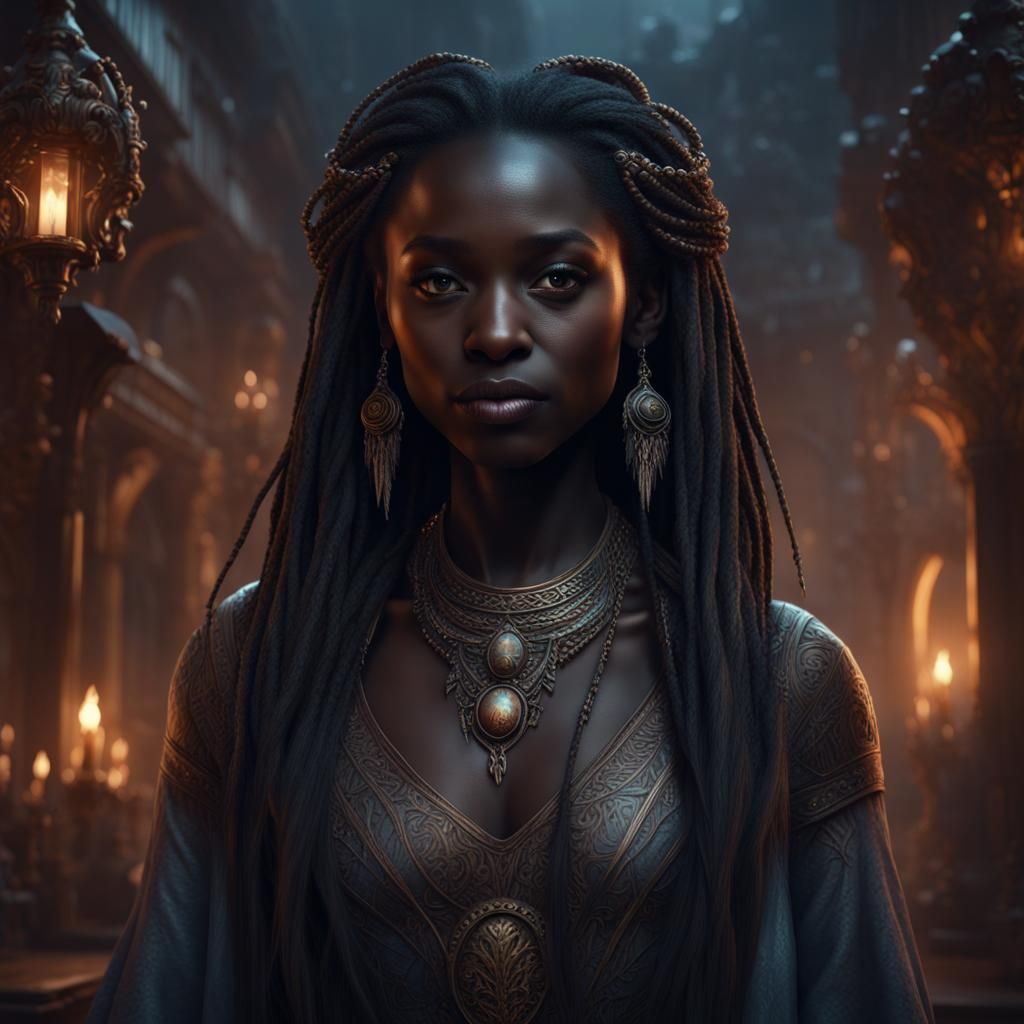 Eerie Beauty: Girl from Nowhere in Matte Painting