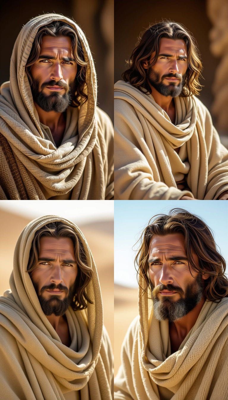 Photorealistic Portrait of Jesus in Vibrant Colors