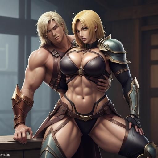 Anime-Style Spartan Warrior Punishing Young Man