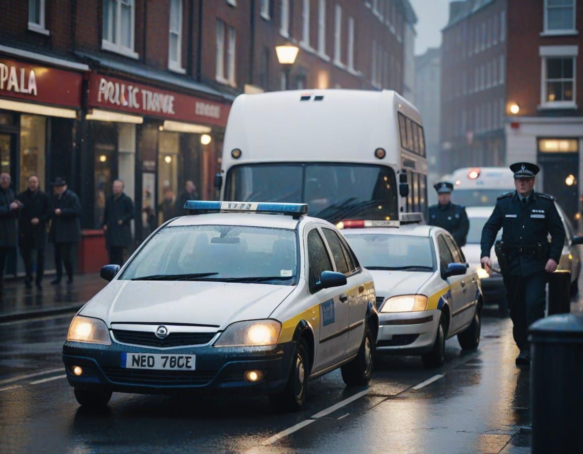 Rainy Night Police Chase in Film Noir Style