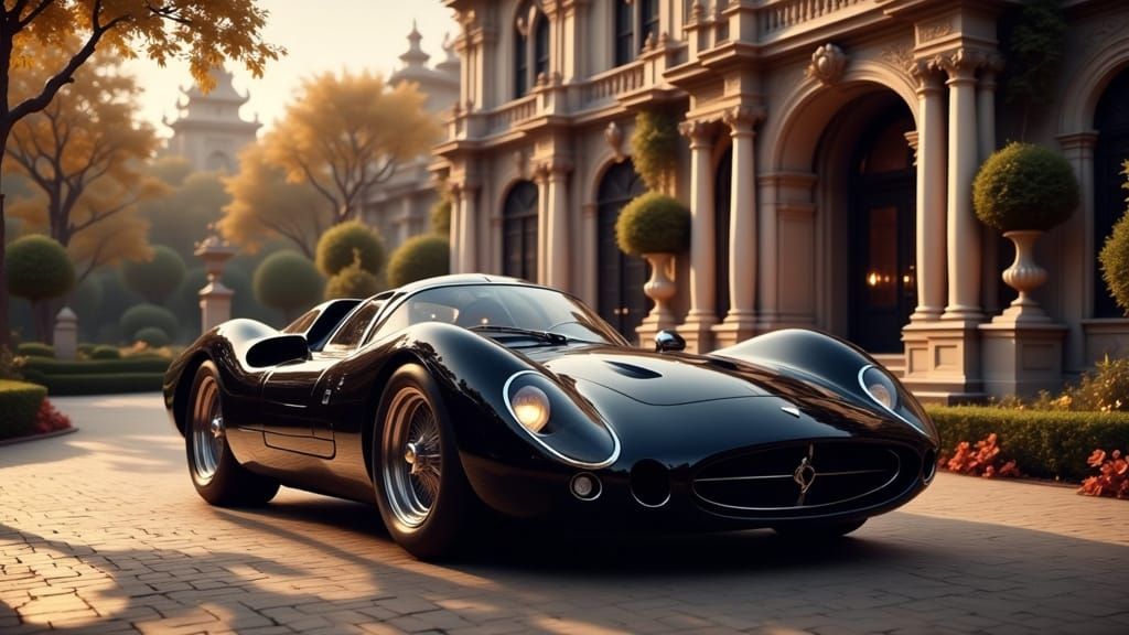 Black Ferrari 250 GTO at Baroque Estate