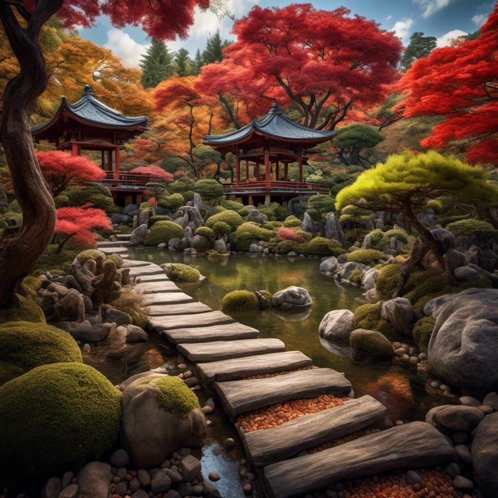 Hyperrealistic Japanese Garden in High Definition