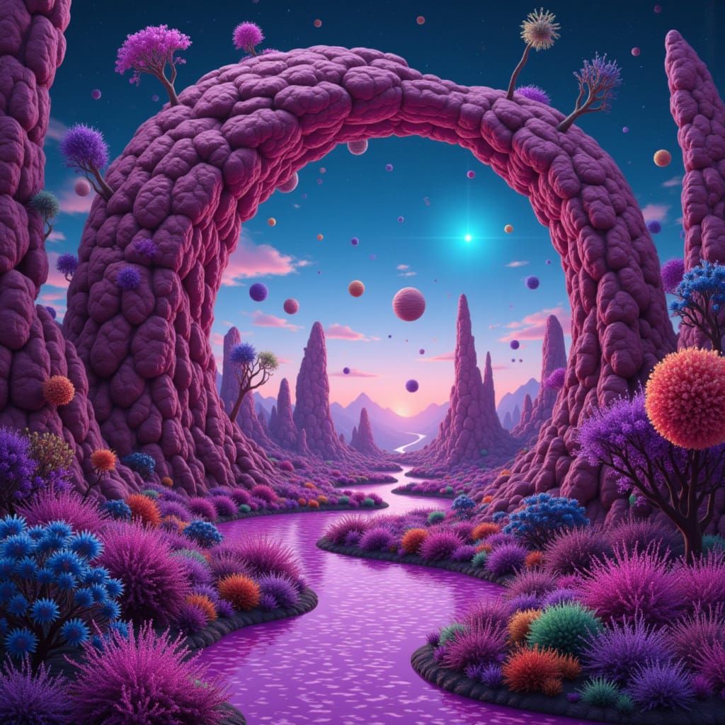 Surreal Cyberpunk Dreamscape Inspired by Masters