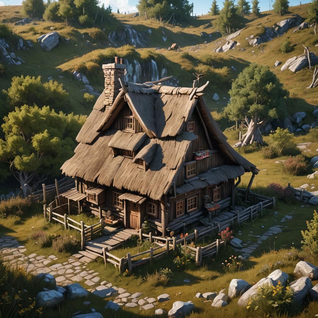 Russian Tundra Cottage on Chicken Feet in 3D