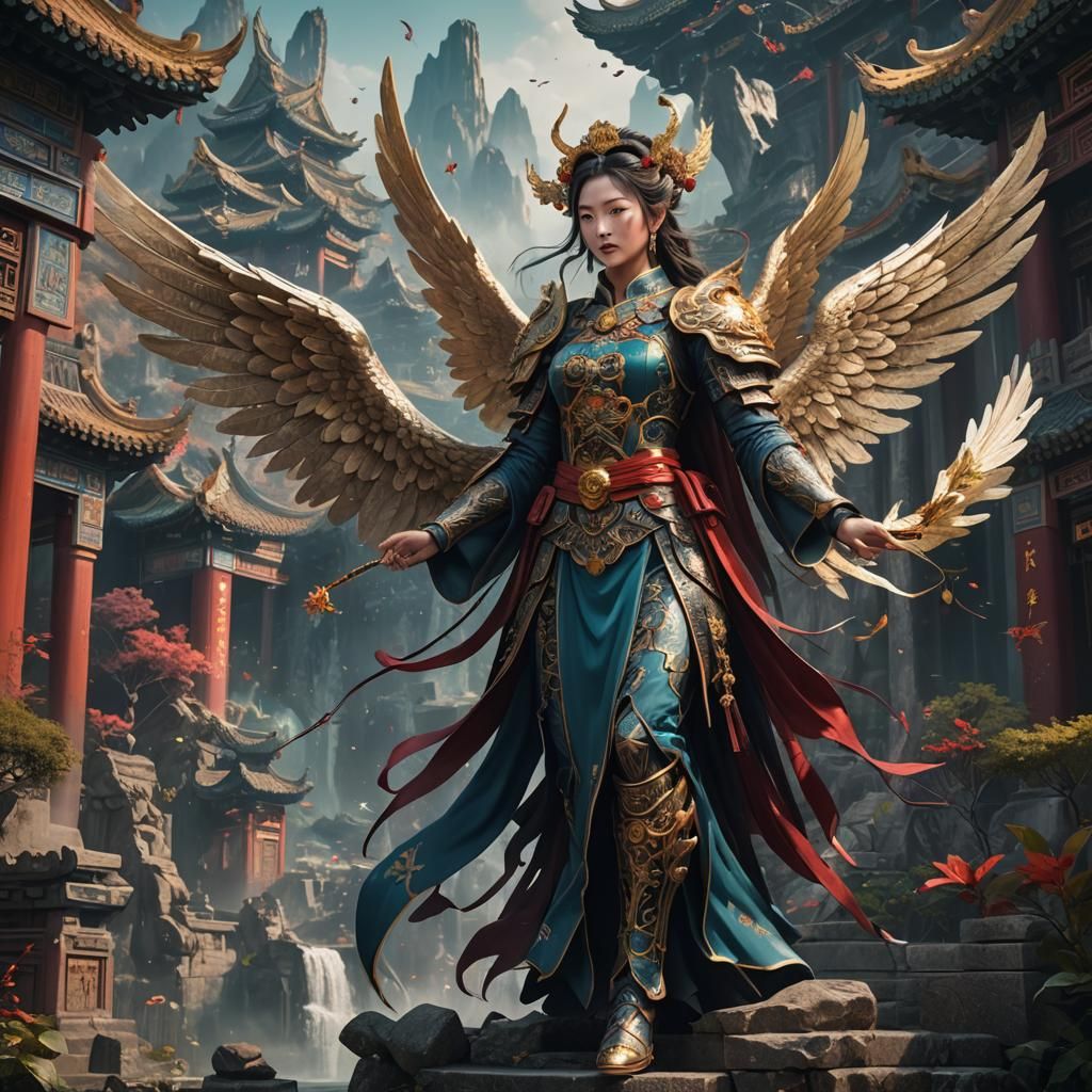Chinese Angel in Detailed Matte Painting