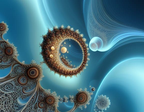 Abstract Fractal Bubbles with Zentangle Elements