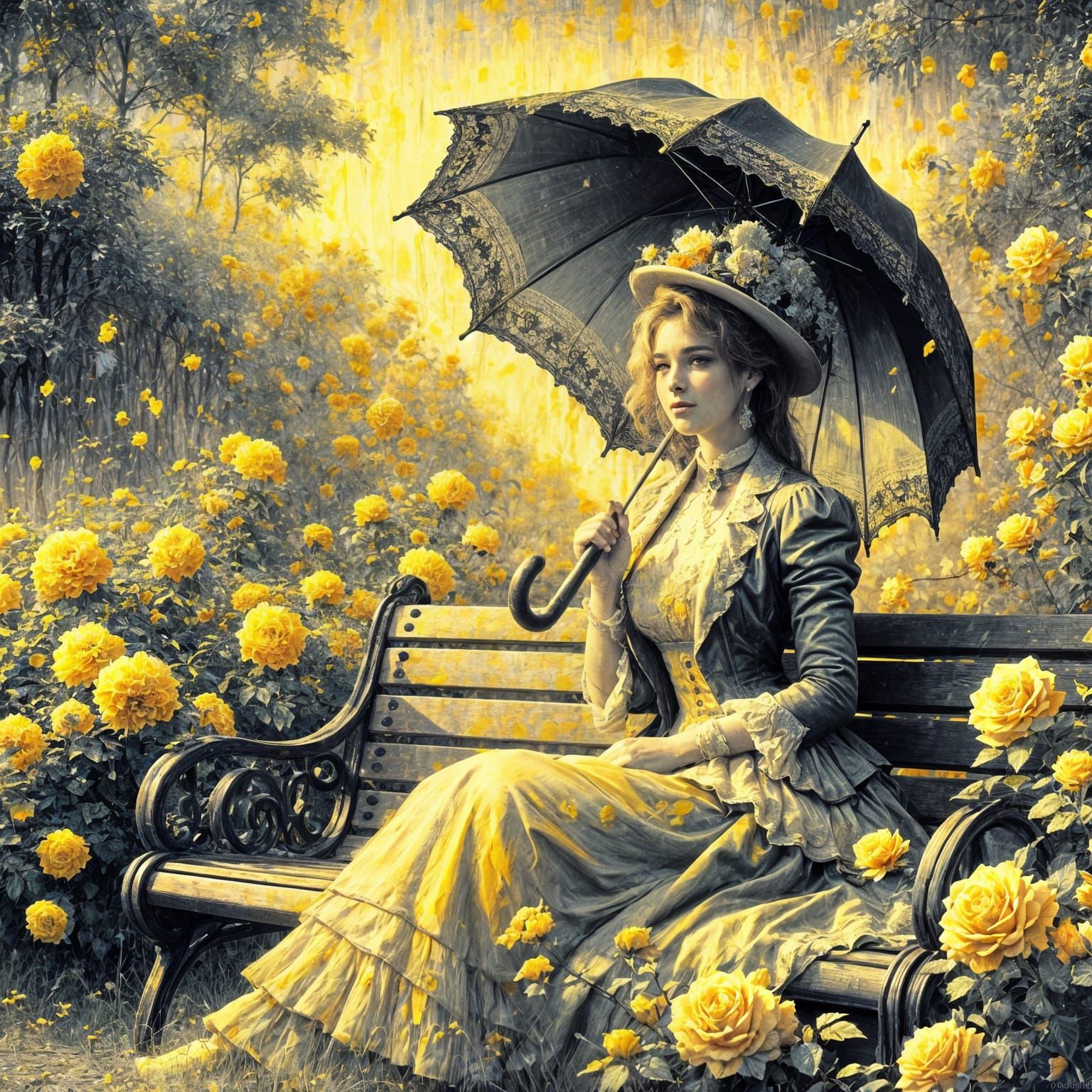 Lady in the Rose Garden