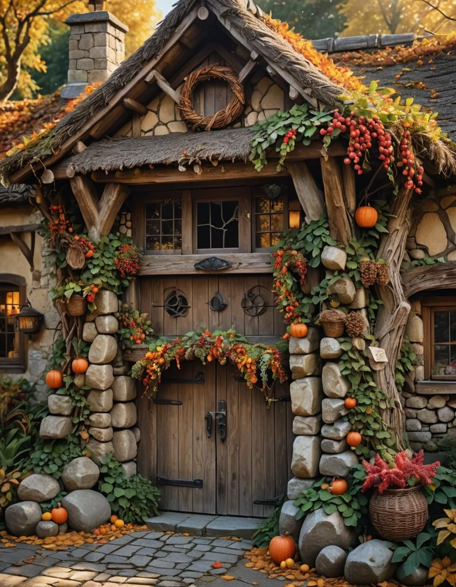 Rustic Fantasy Shop with Autumn Decorations