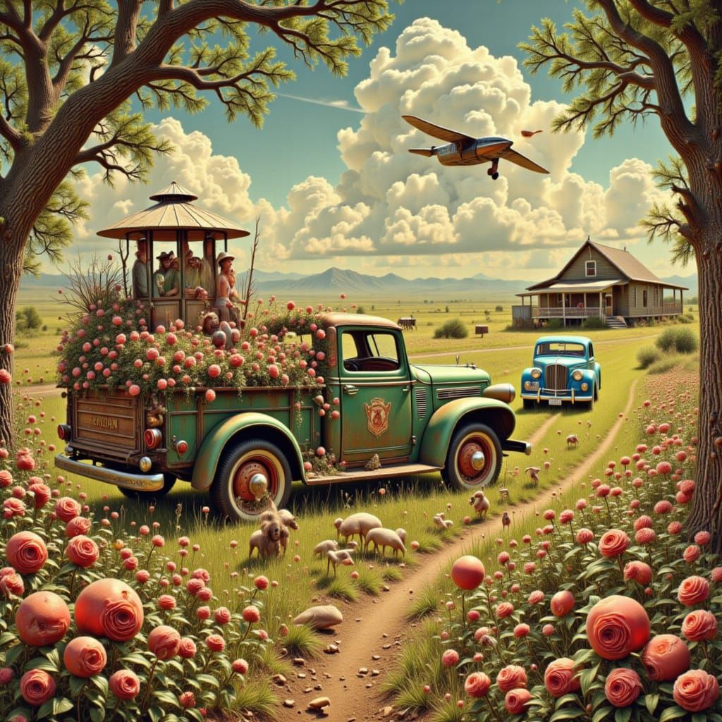 Rural Idyll Meets Psychedelic Surrealism in Vibrant Colors