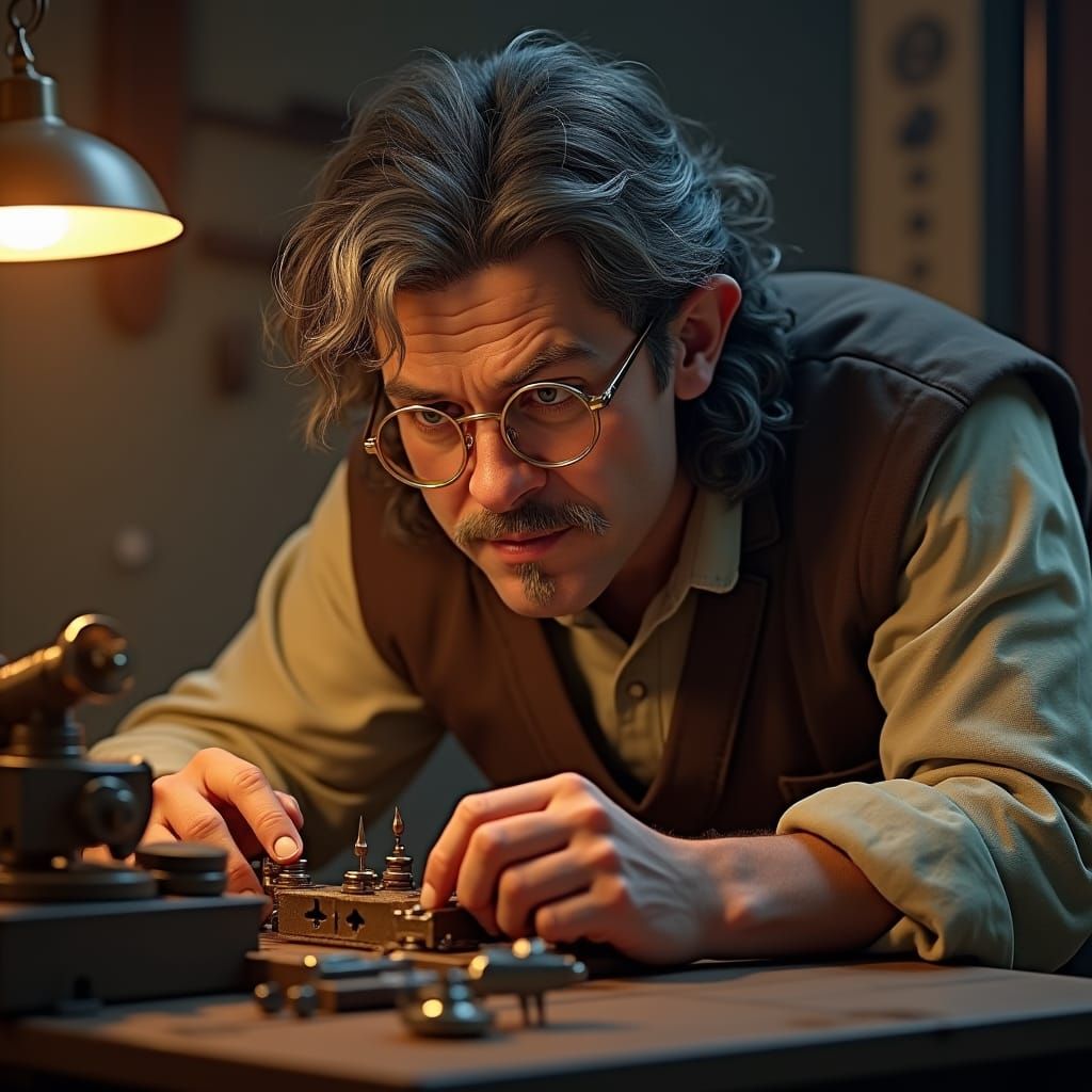 Steampunk Hobbit Artificer in a Detailed Digital Rendering