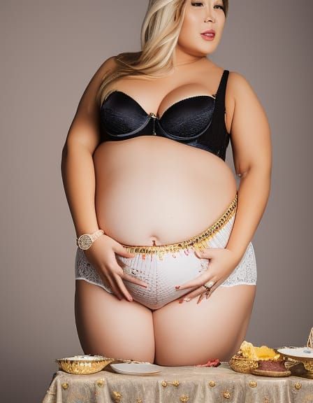 Bloated Beauty: A Full-Bodied Portrait of Indulgence