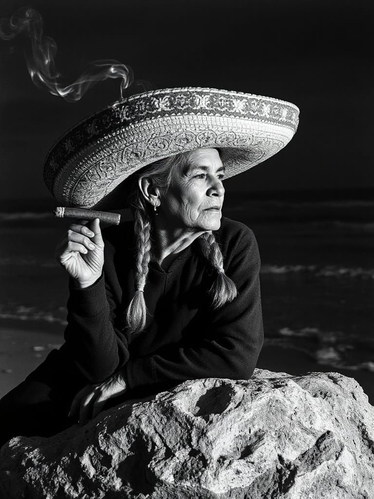 woman in a sombrero