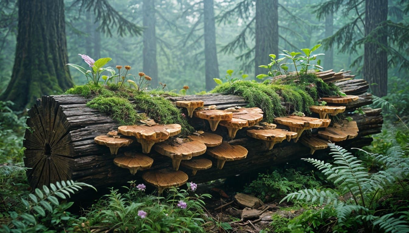 Mold Growing on an Old Log