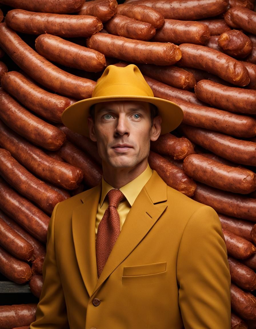 Sausage Couture: A Striking Food-Inspired Portrait