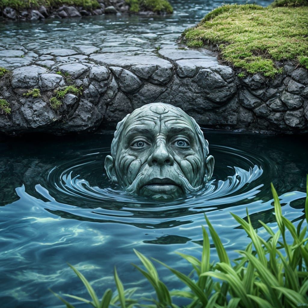 Hyperrealistic Glass-Faced Sailor Ghost Under Water