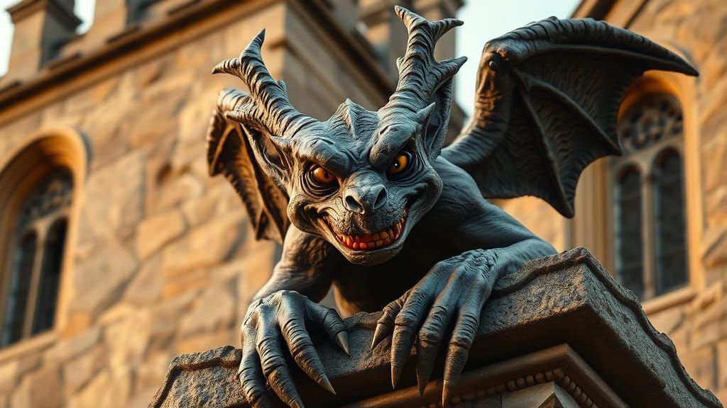 Gargoyle Guardian of Ancient Castle