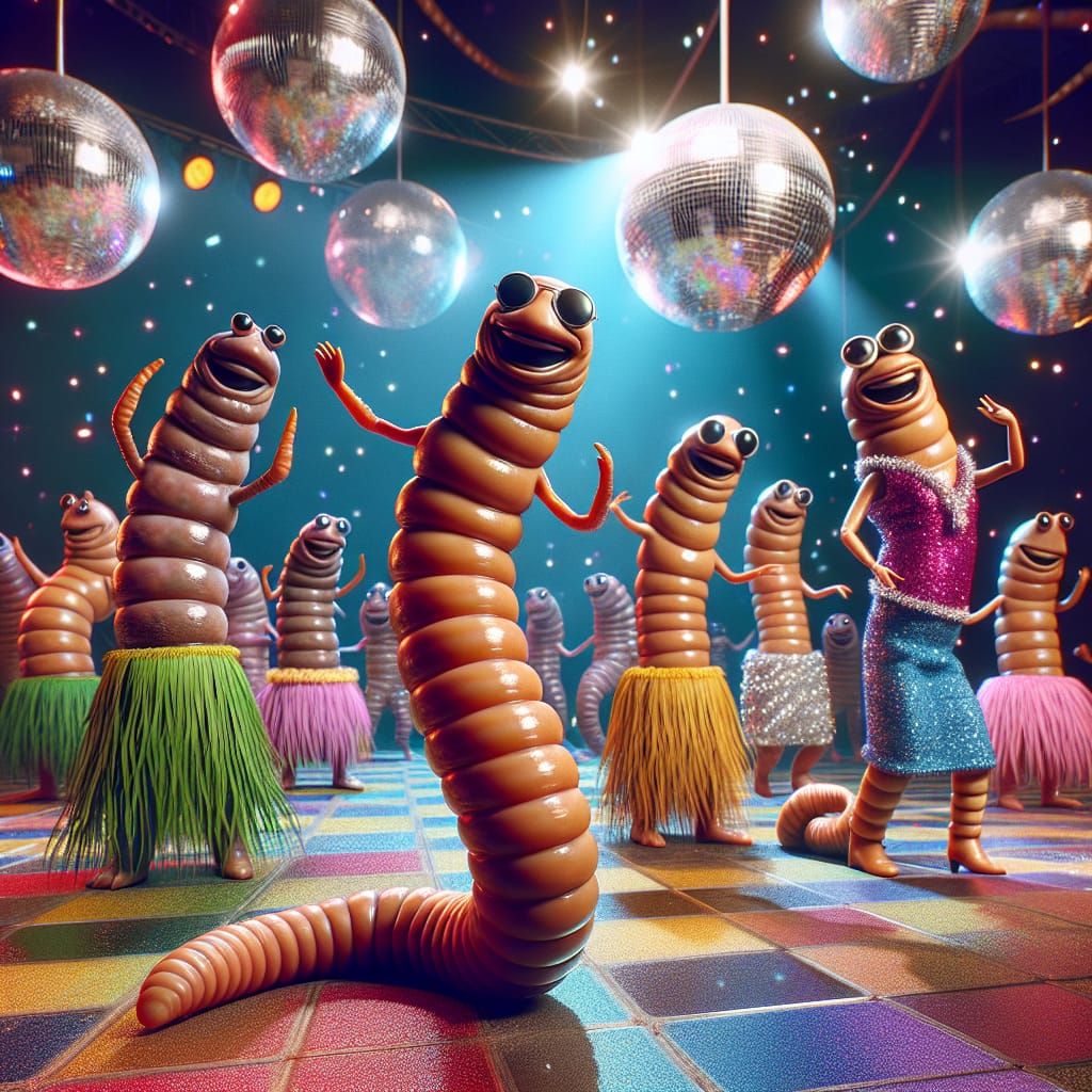 Worms Celebrate in Vibrant Disco Party Scene