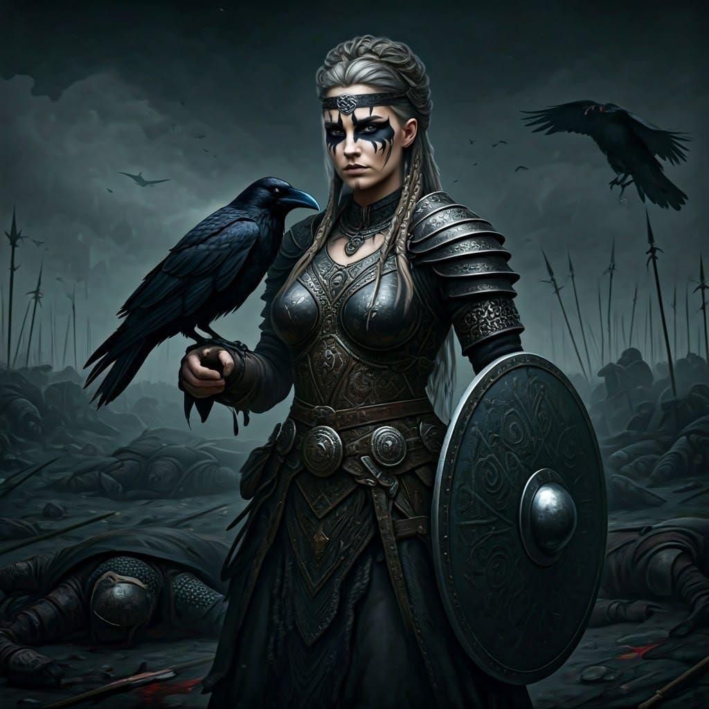 Celtic War Goddess Cathubodua: Dark Fantasy Art