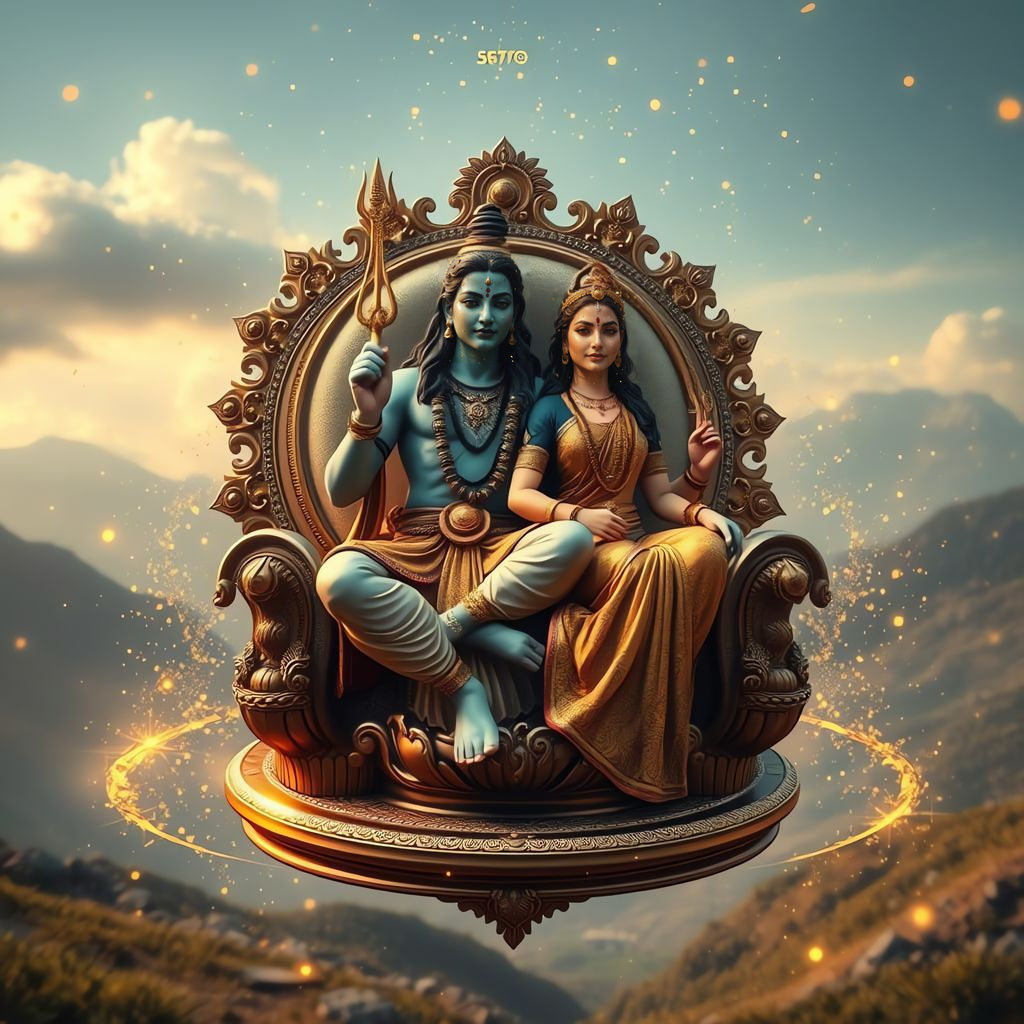 Divine Couple in Golden Splendor