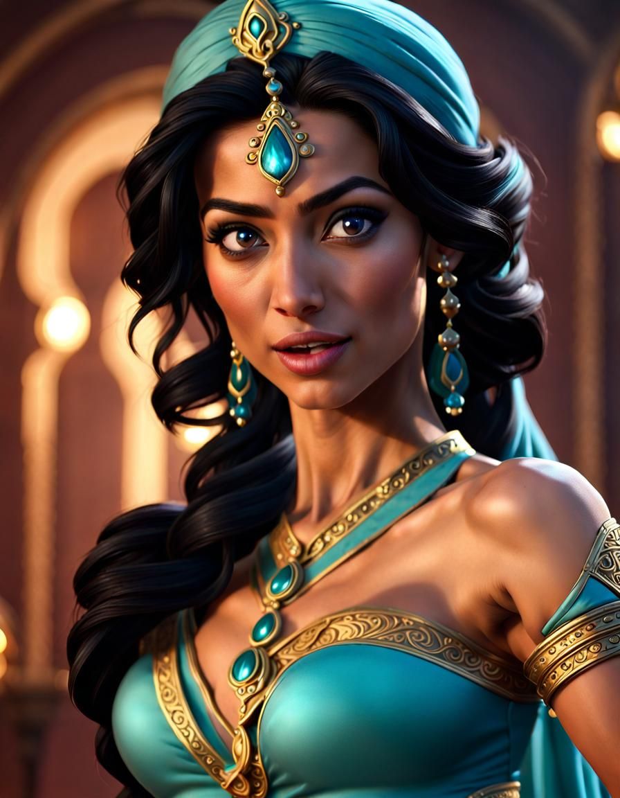 Cinematic Princess Jasmine in Action, 8k