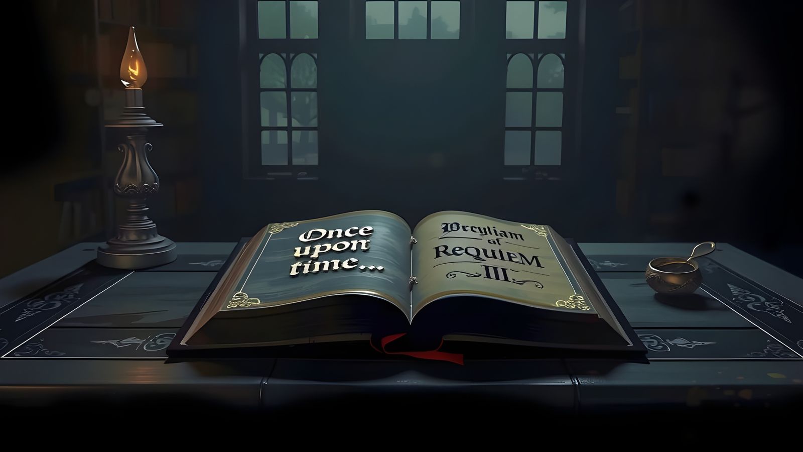 A Haunting Requiem Book Cover in Gothic Style