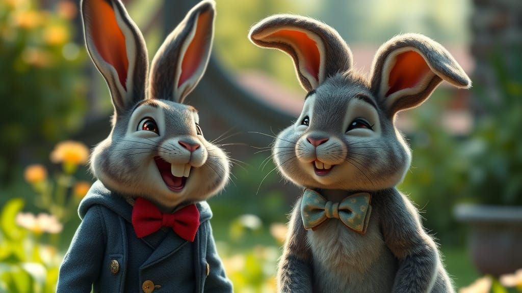 Laughing Donnie Darko Bunny in Ghibli Style