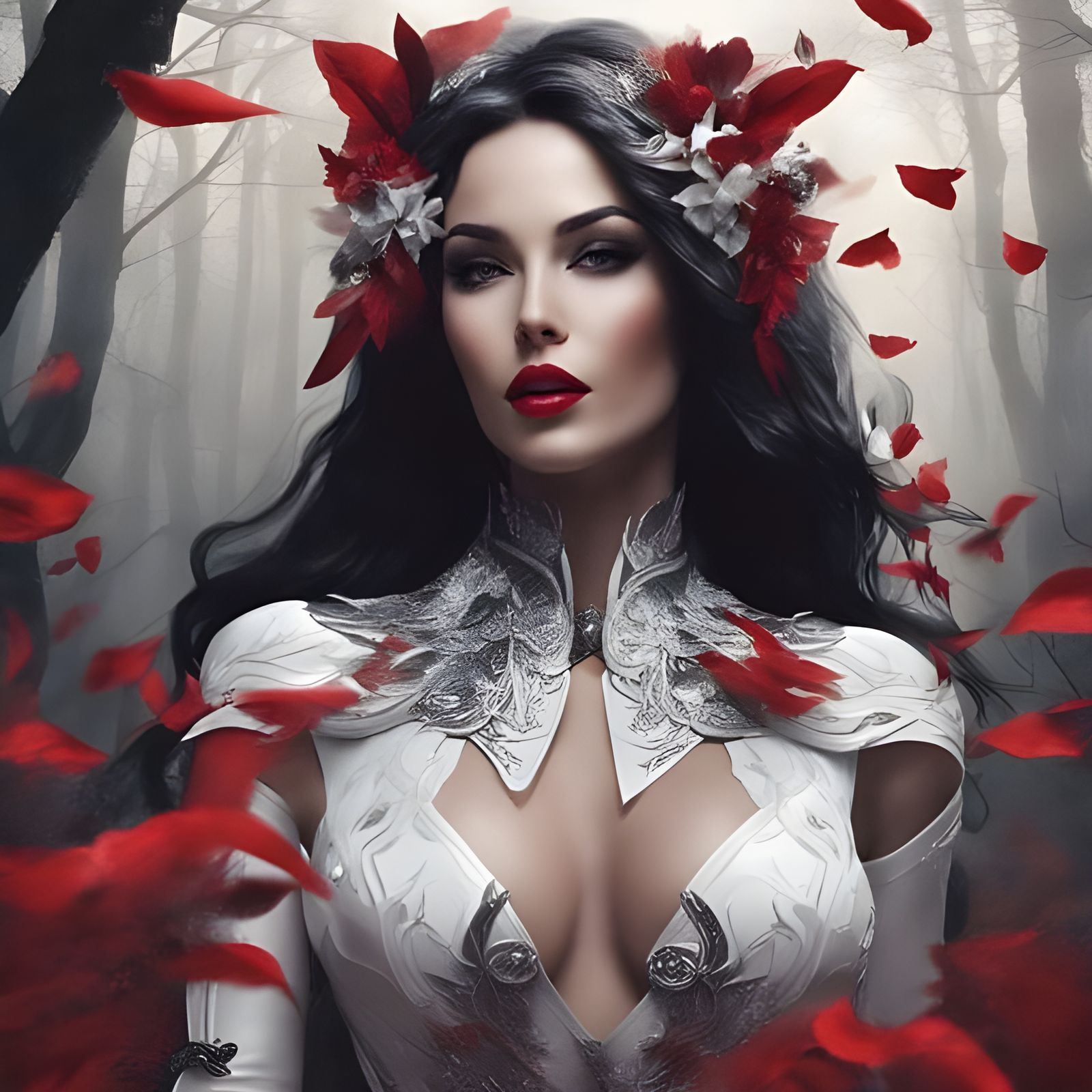 Leather Mistress in Magic Forest Portrait