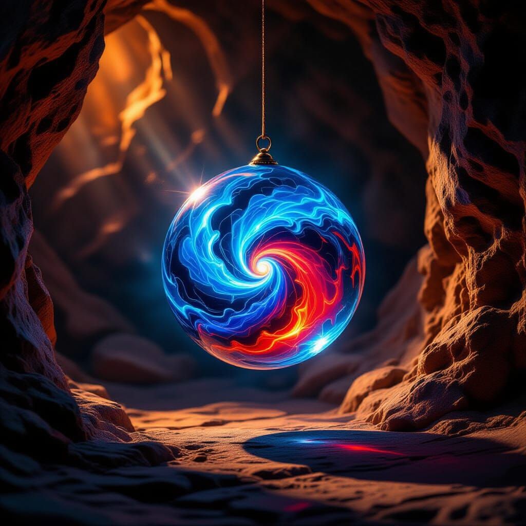 Ethereal Crystal Orb Glow on Ancient Stone