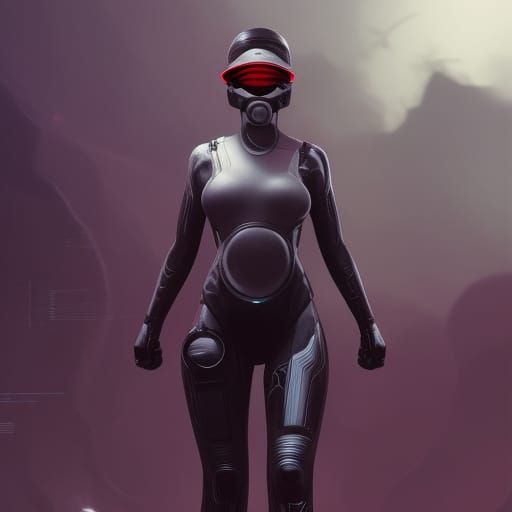 Futuristic Woman in Techwear Digital Art