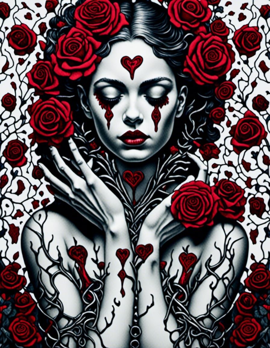 Liquid Metal Botanical Design with Fungi