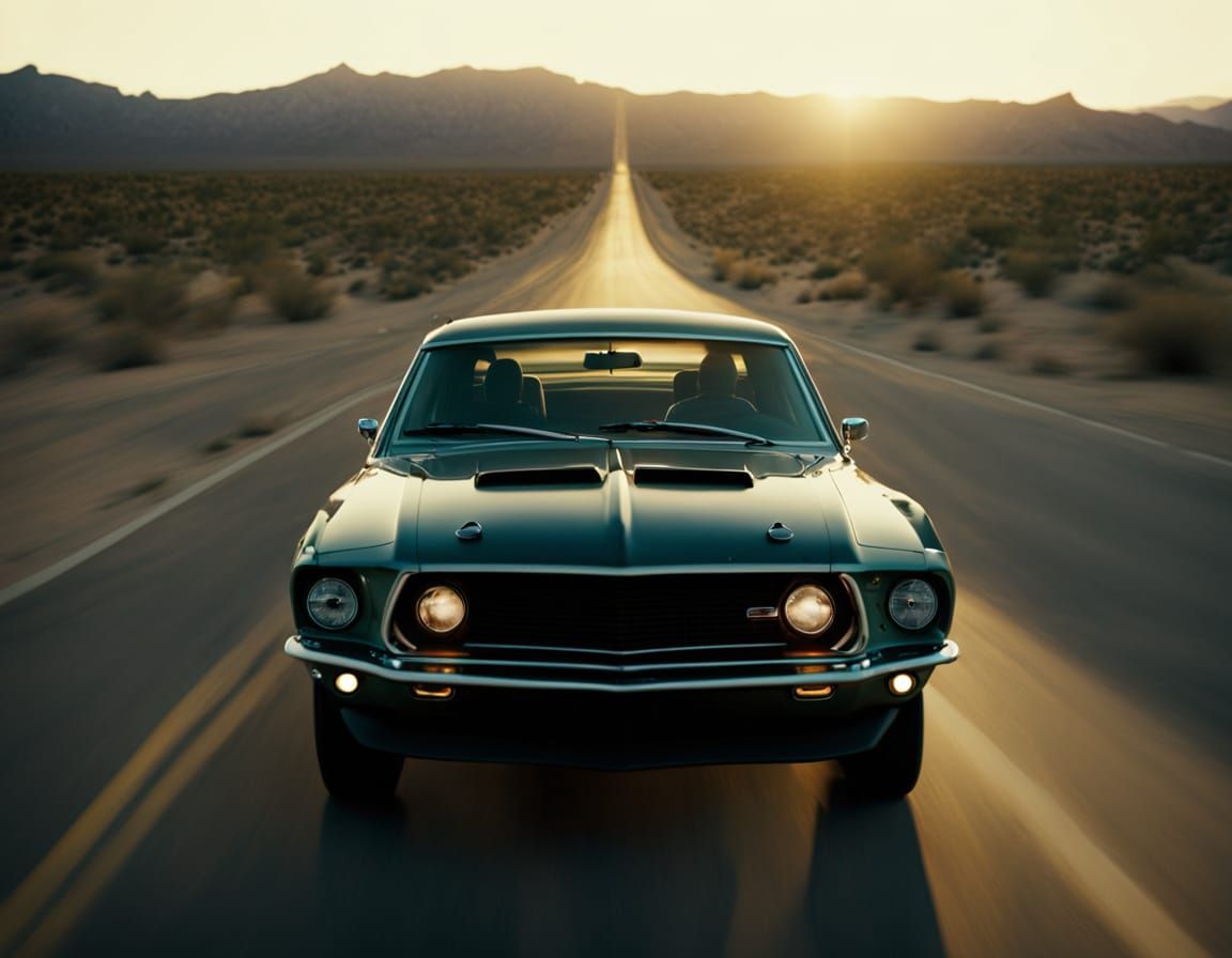 Epic 1969 Ford Mustang Desert Chase in Cinematic Style