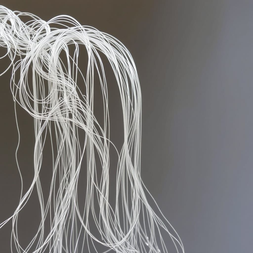 Woven Wire Waterfall Sculpture in Abstract Style