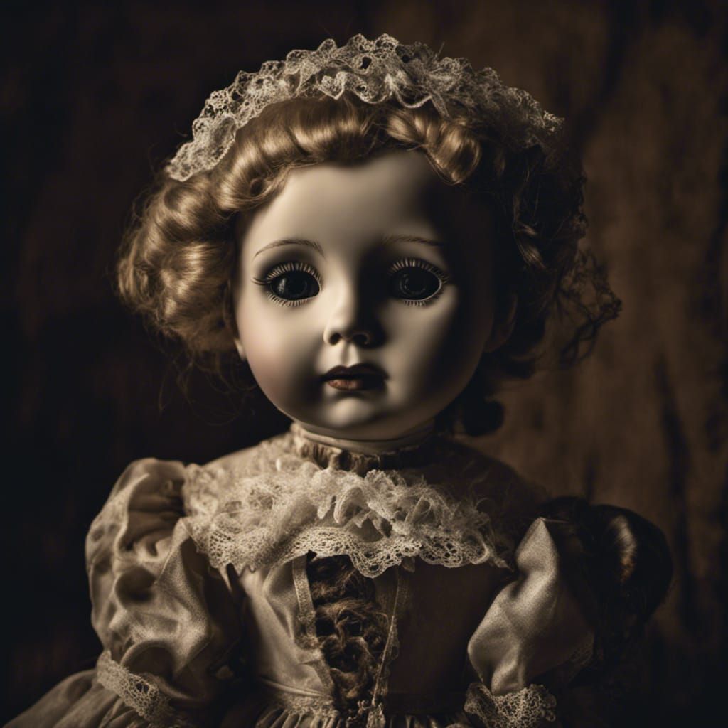 Eerie Haunted Doll Emanating Sinister Energy