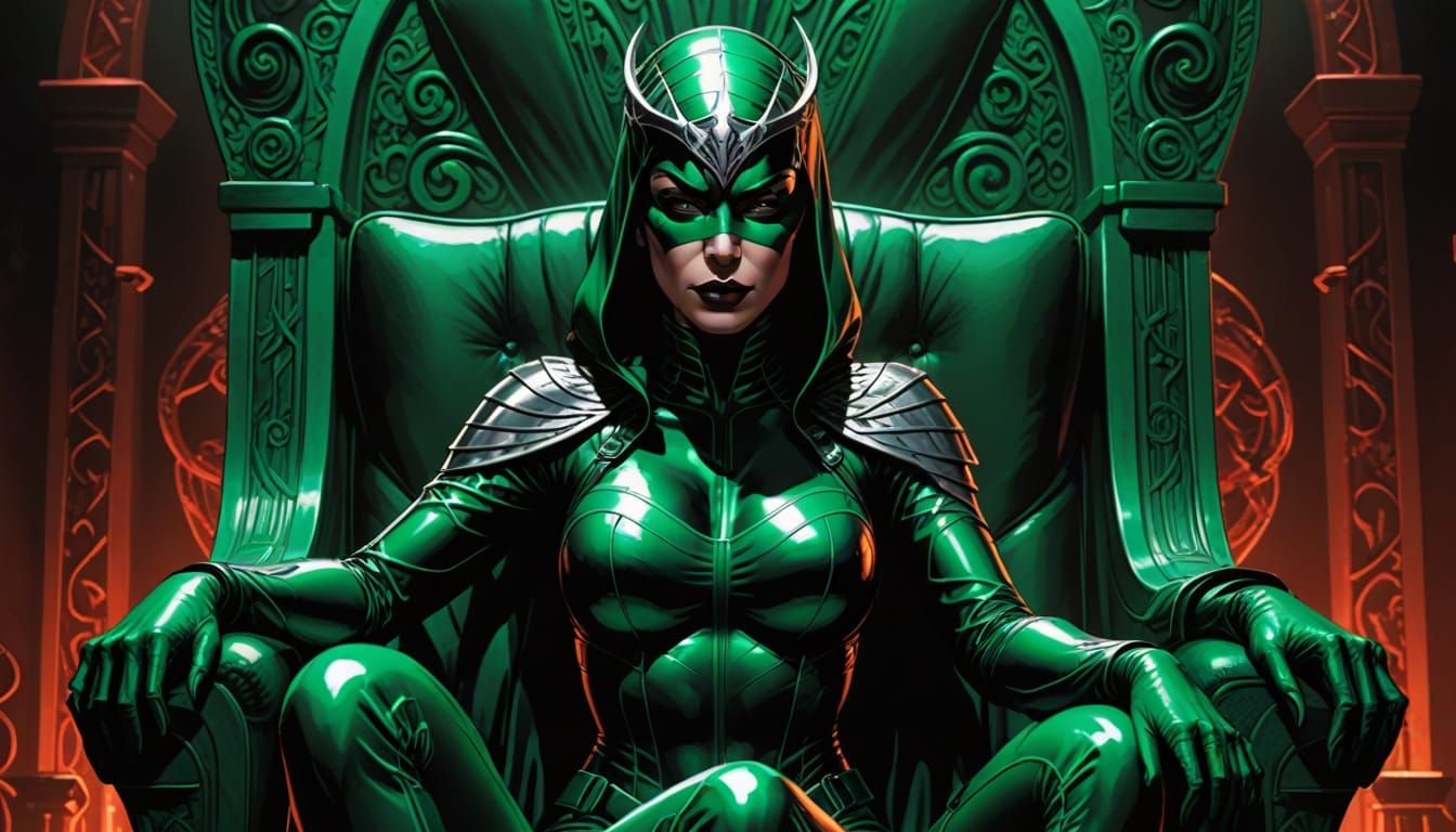 Madame Hydra on Throne in Comic Book Art