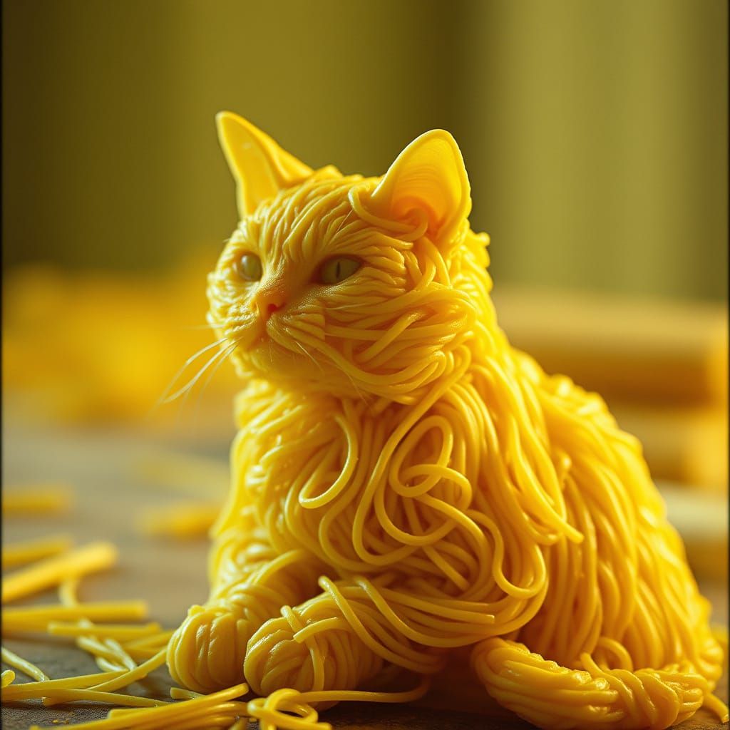 Pasta Feline Masterpiece in Cinematic Film Style
