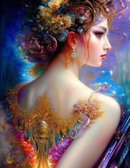 Hyperdetailed Roman Goddess Portrait with Butterflies