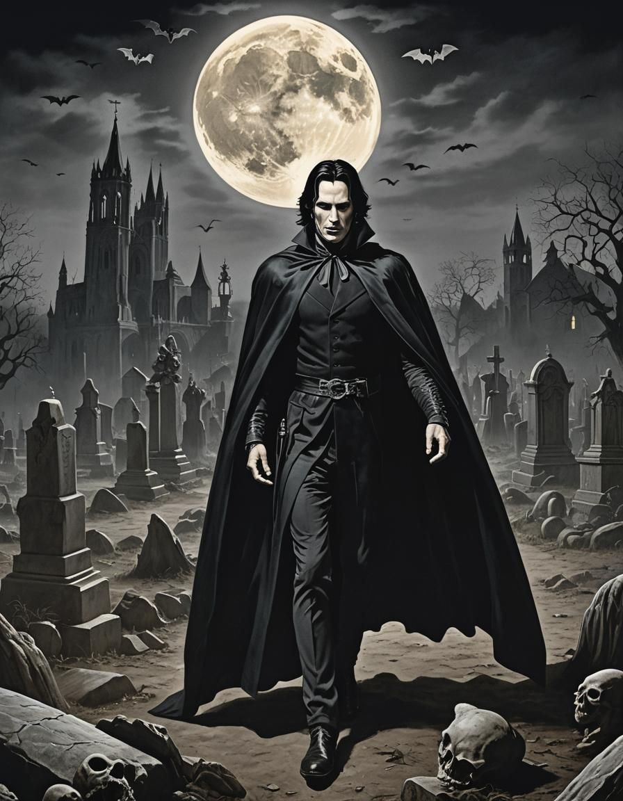 Keanu Reeves as Dracula in Doré Horror Style