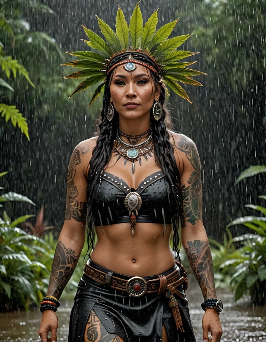 Native American Goddess Made of Marijuana Plants