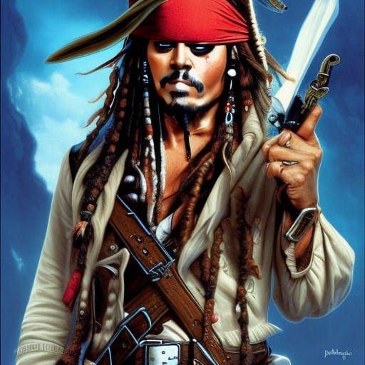 Captain Jack Sparrow in Comic Book Art