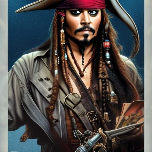 Captain Jack Sparrow in Comic Book Style