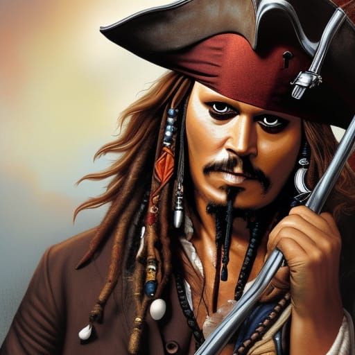 Captain Jack Sparrow Comic Book Art Portrait