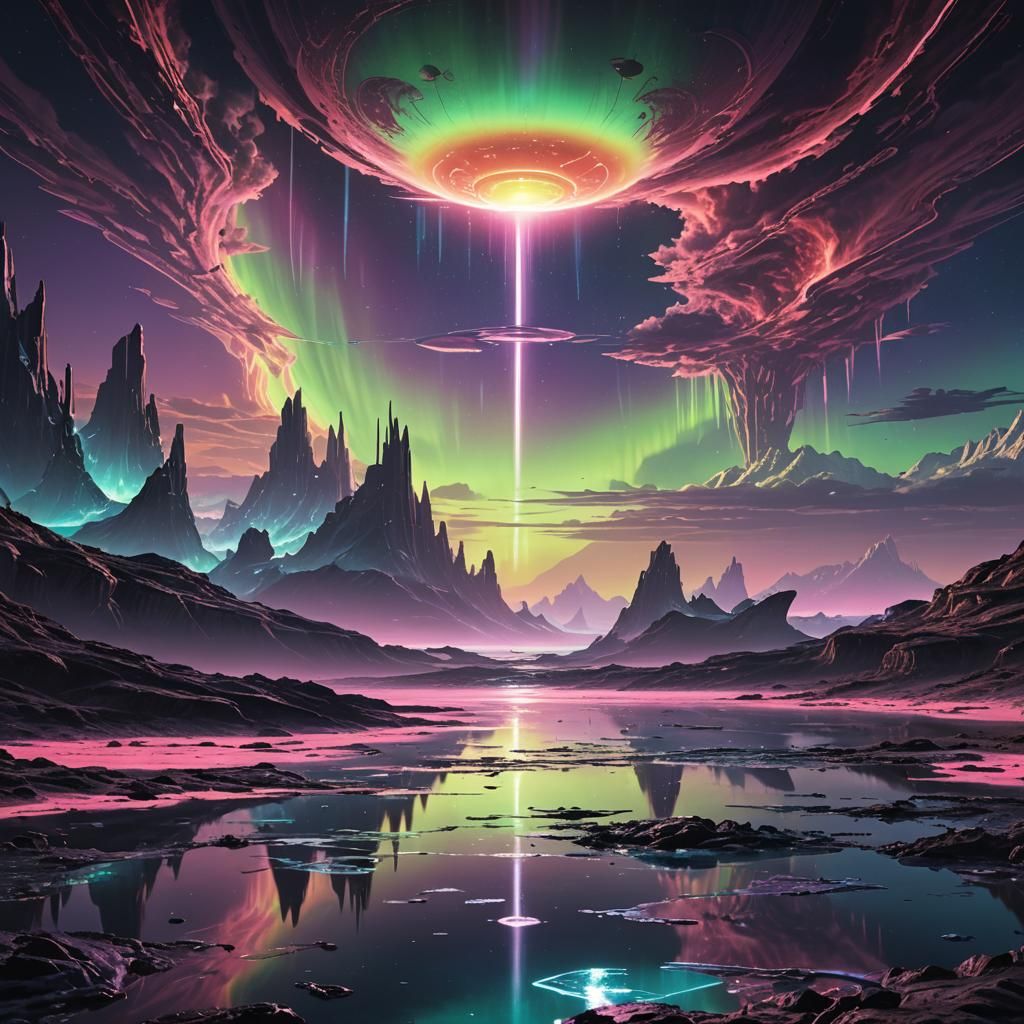 Futuristic Alien Landscape in Digital Matte Painting