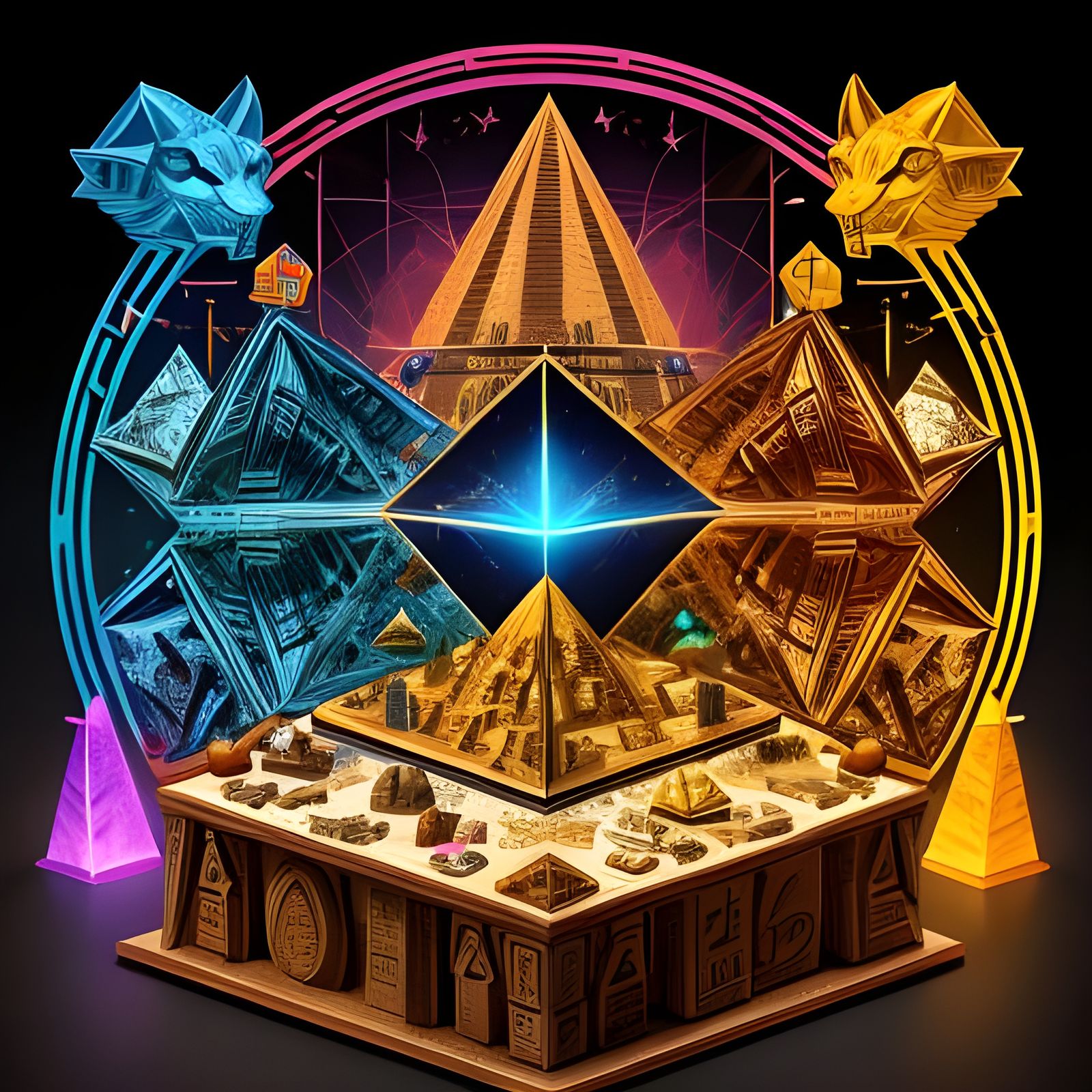 Chaotic Egyptian Puzzle Concept Art