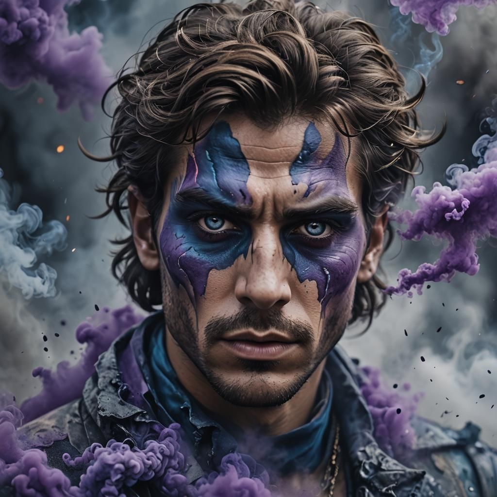 Intense Smokey Eyes in Surreal Digital Art